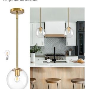 Gold and Clear Glass Pendant Light